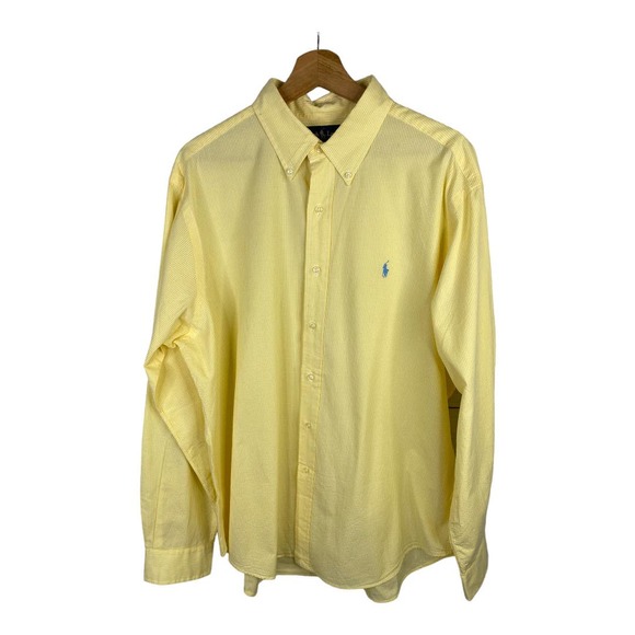 Ralph Lauren Blue Label Other - Ralph Lauren Mens Blue Label Classic Fit Icon Logo size XL Yellow Button Down